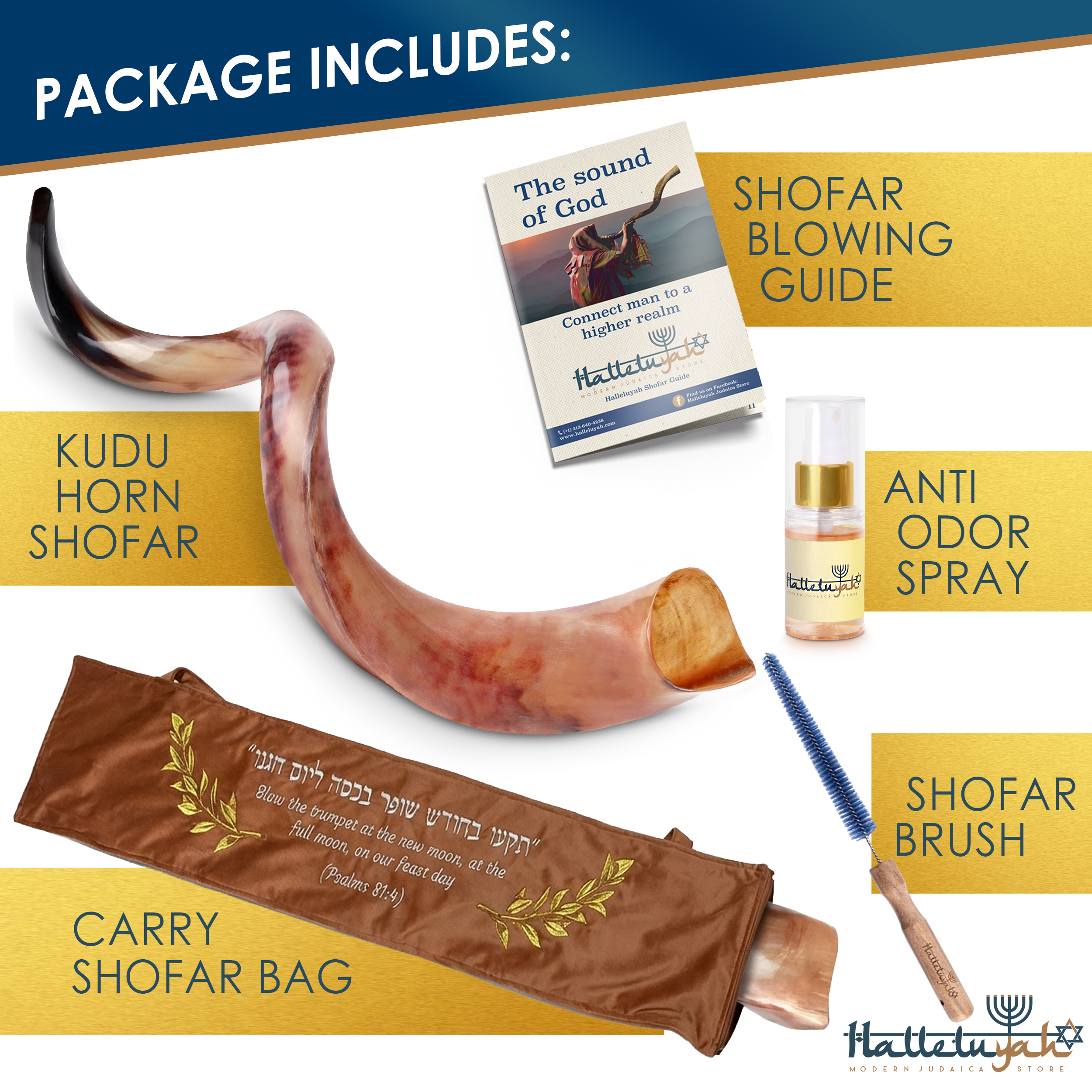 HalleluYAH Kudu Fully Polished Plus Set - halleluyah