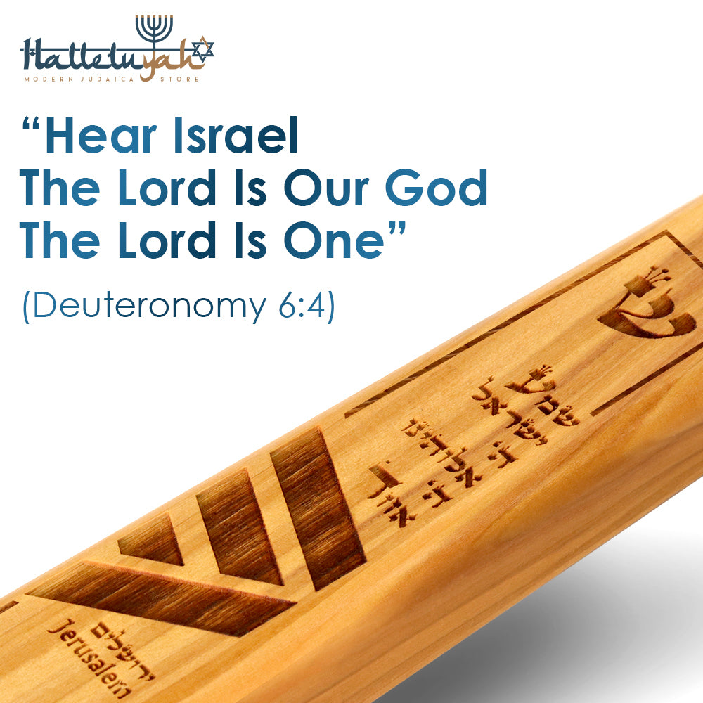 HalleluYAH Olive Wood Mezuzah Hand Made from Bethlehem (Collection) - halleluyah