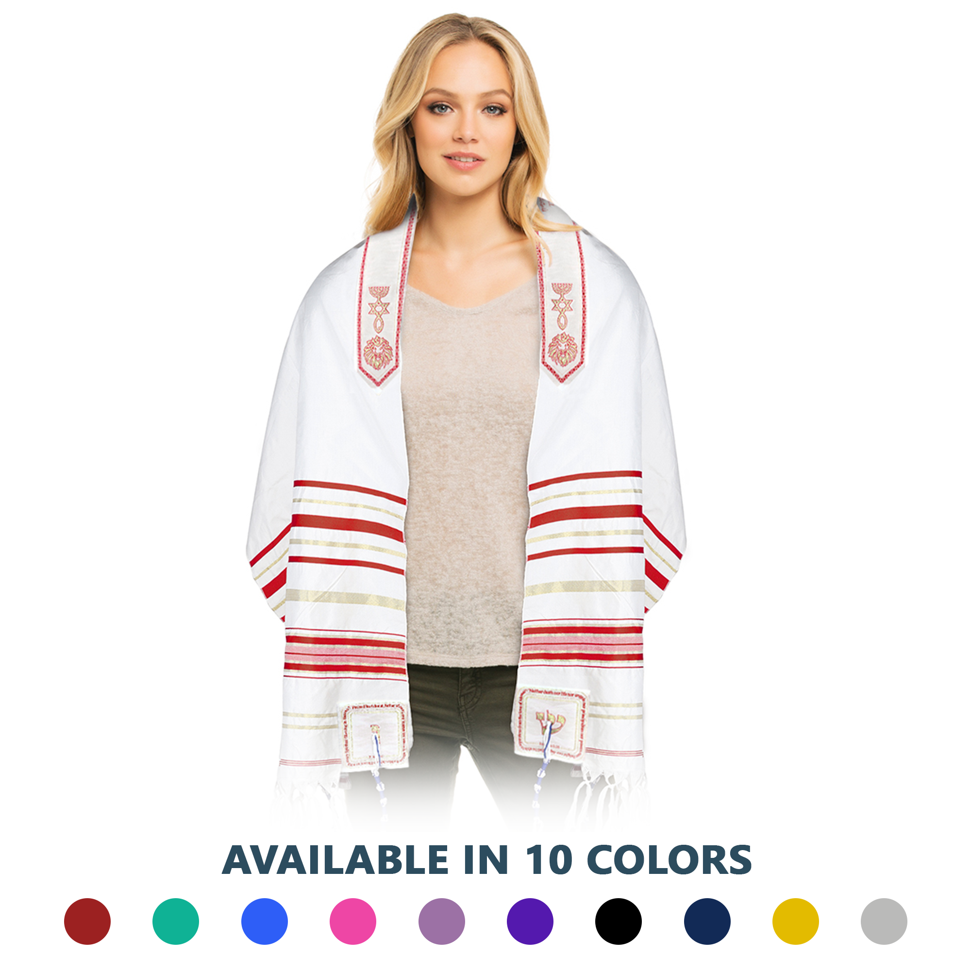 10 Colors - HalleluYAH Messianic Tallit Prayer Shawl 72"x 22" with Bag For Men & Women - halleluyah