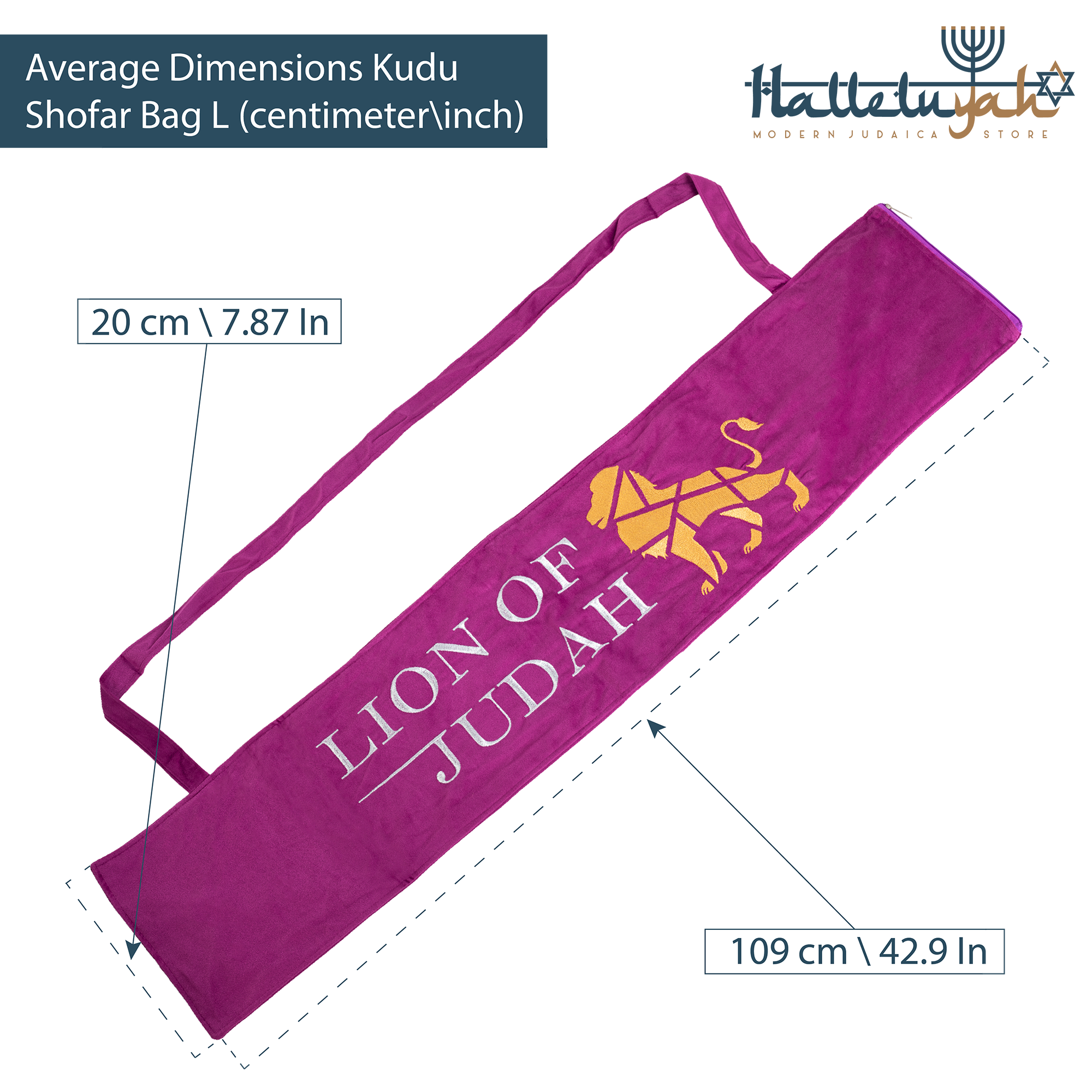 Kudu Purple Velvet Bag For Kudu Shofar