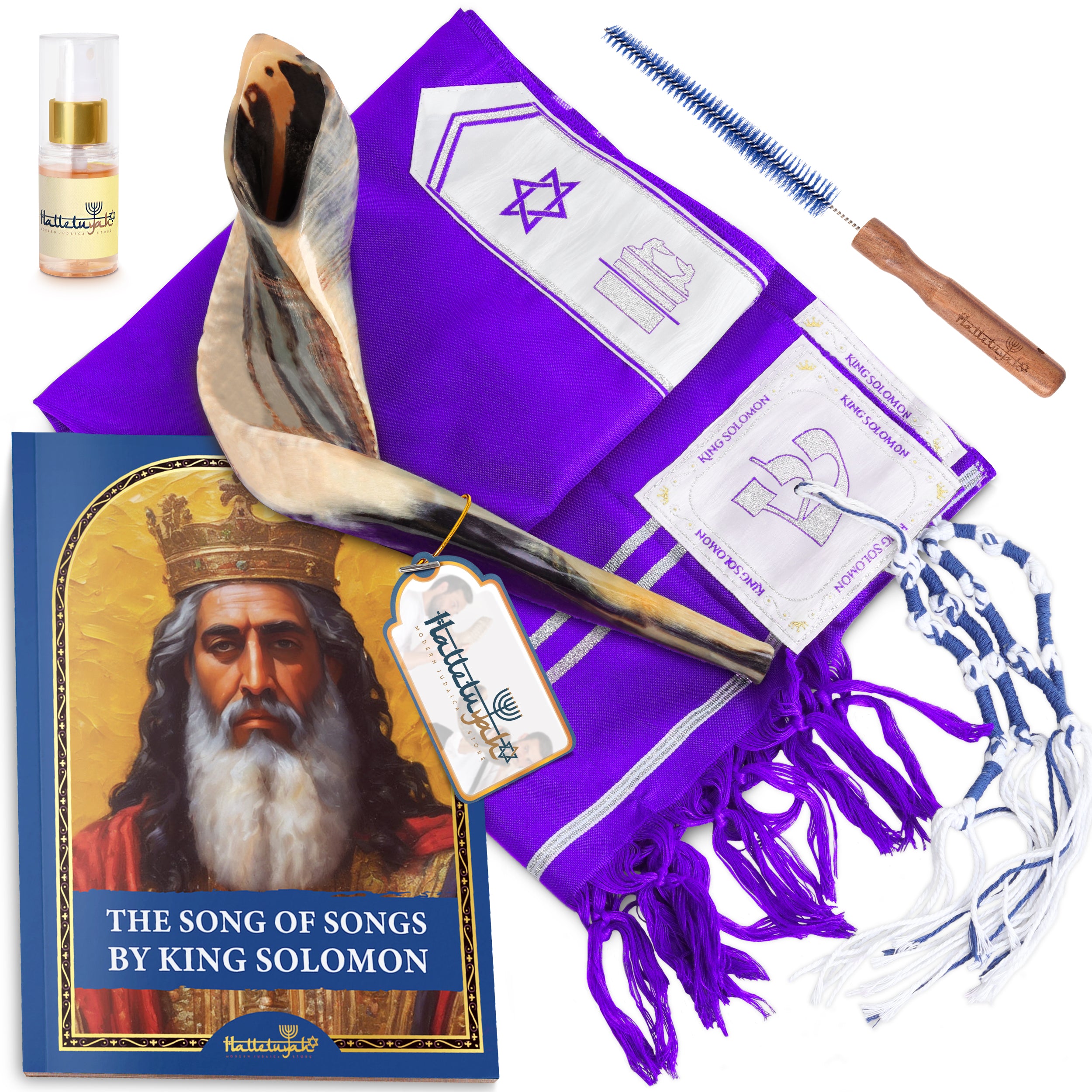 Ram & King Solomon Tallit - Purple