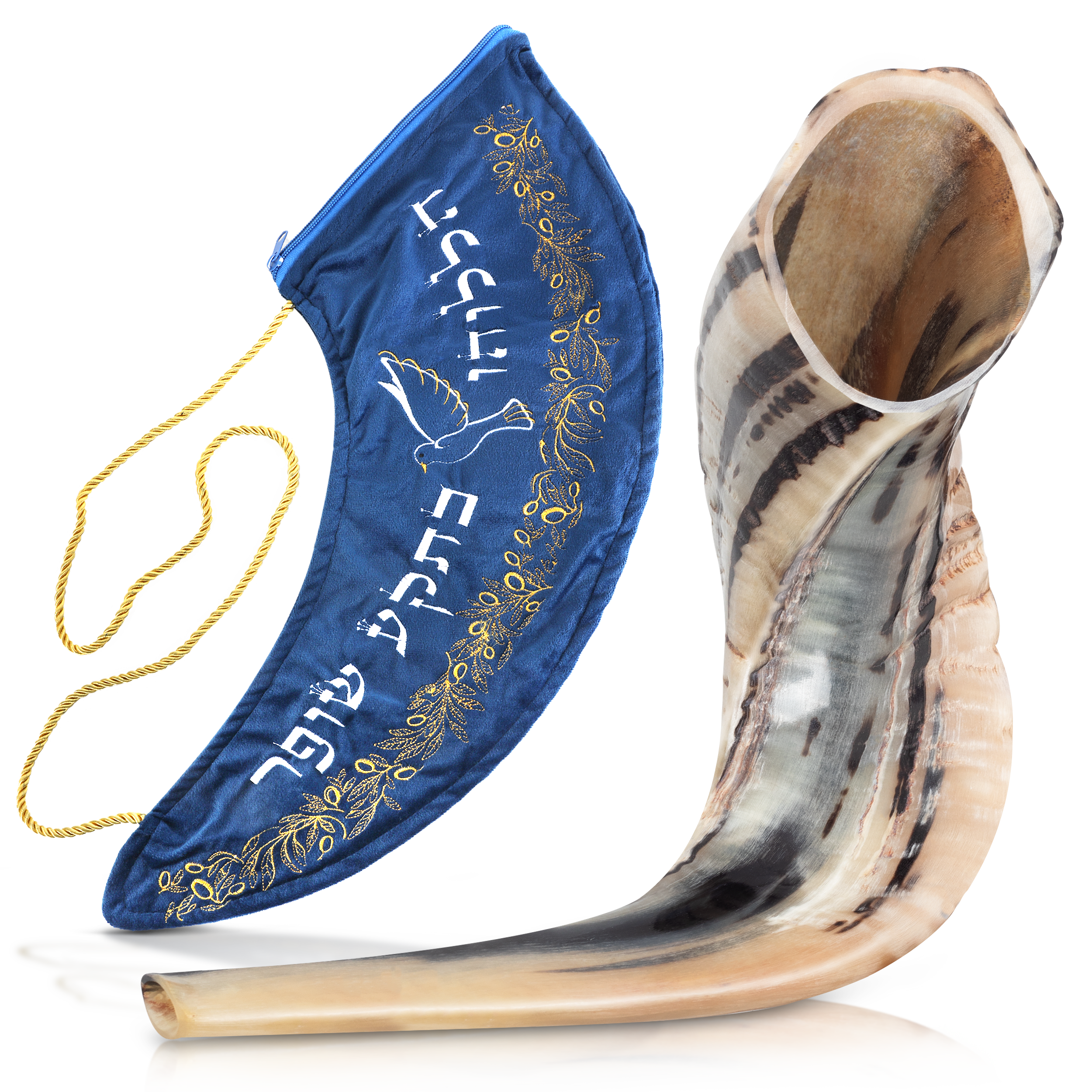 Sacred Ram Horn Shofar Set by HalleluYAH | Handcrafted in Israel