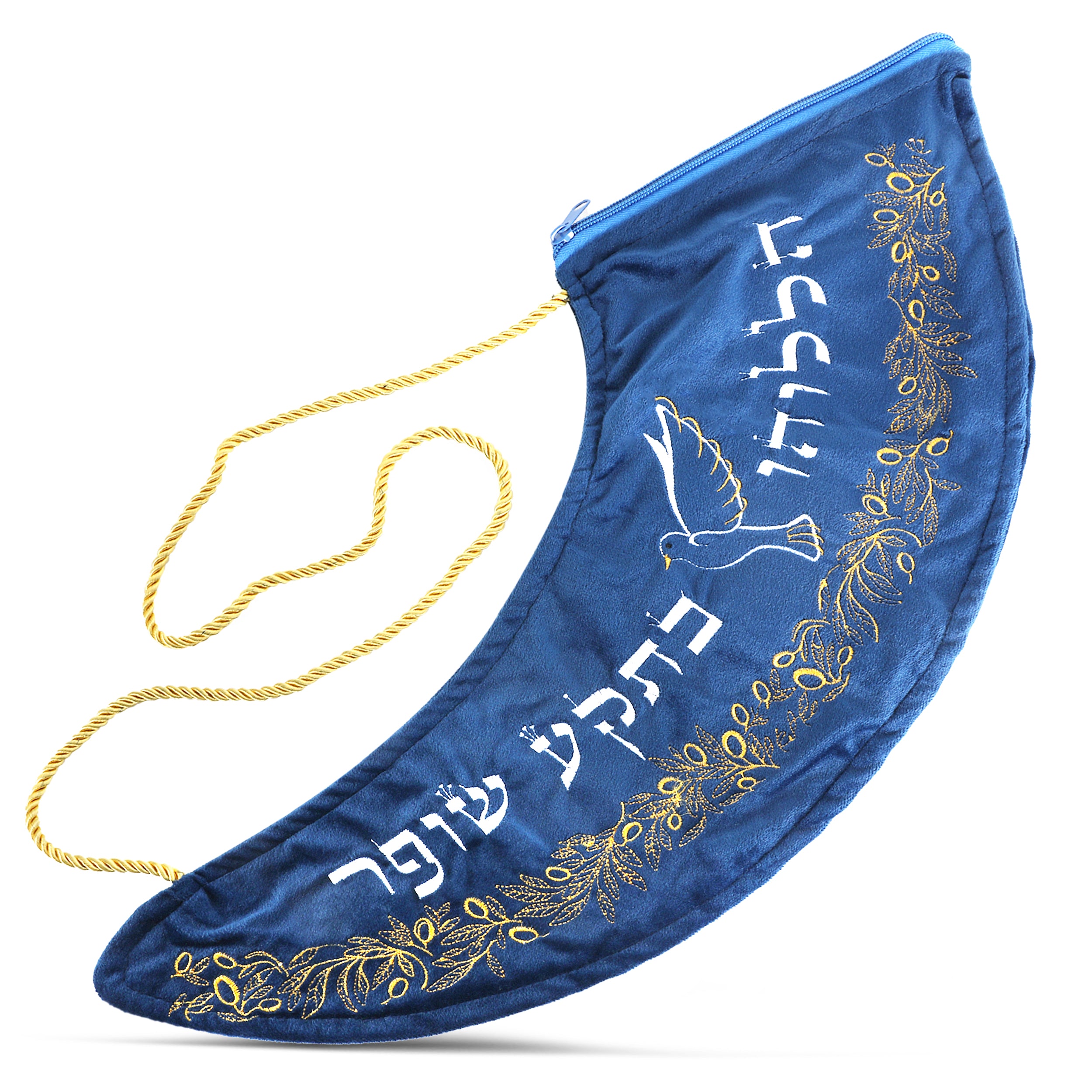 Premium decorated Ram Shofar Bag - Red | Royal blue - halleluyah