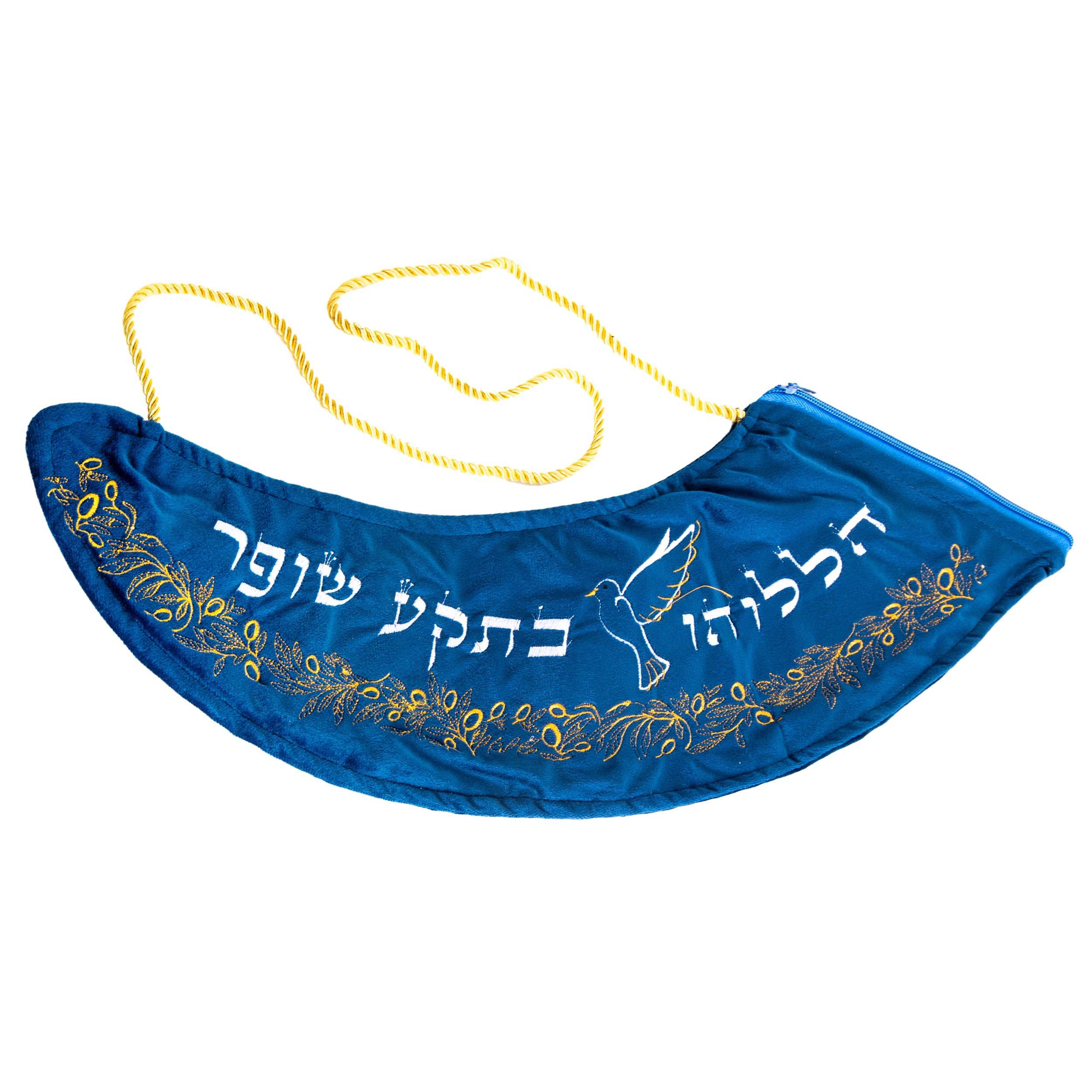 Premium decorated Ram Shofar Bag - Red | Royal blue - halleluyah