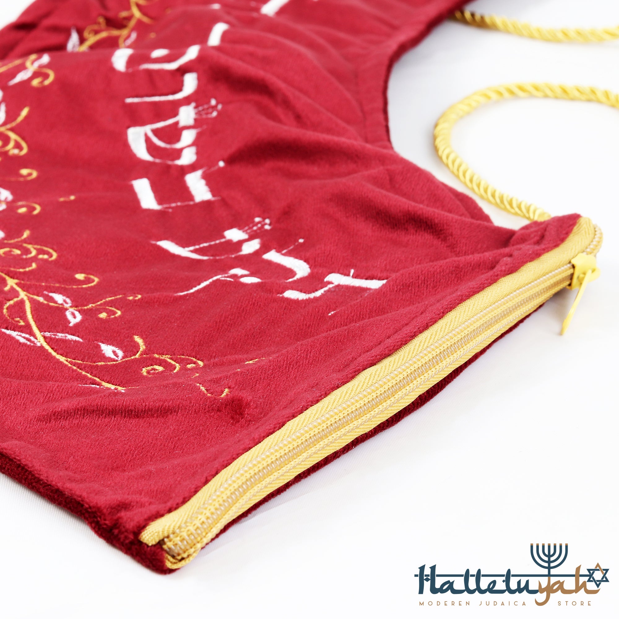 Premium decorated Ram Shofar Bag - Red | Royal blue - halleluyah