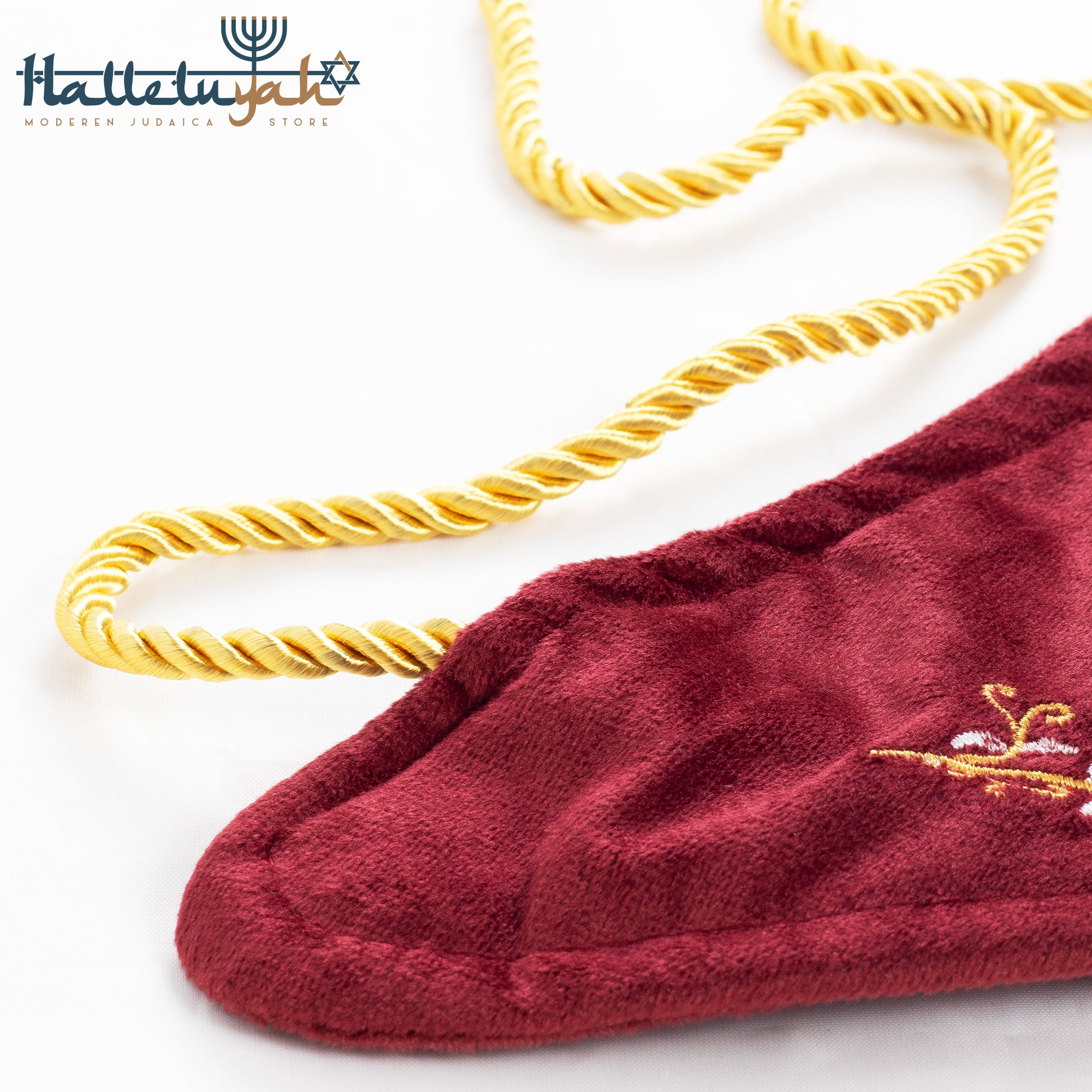 Premium decorated Ram Shofar Bag - Red | Royal blue - halleluyah