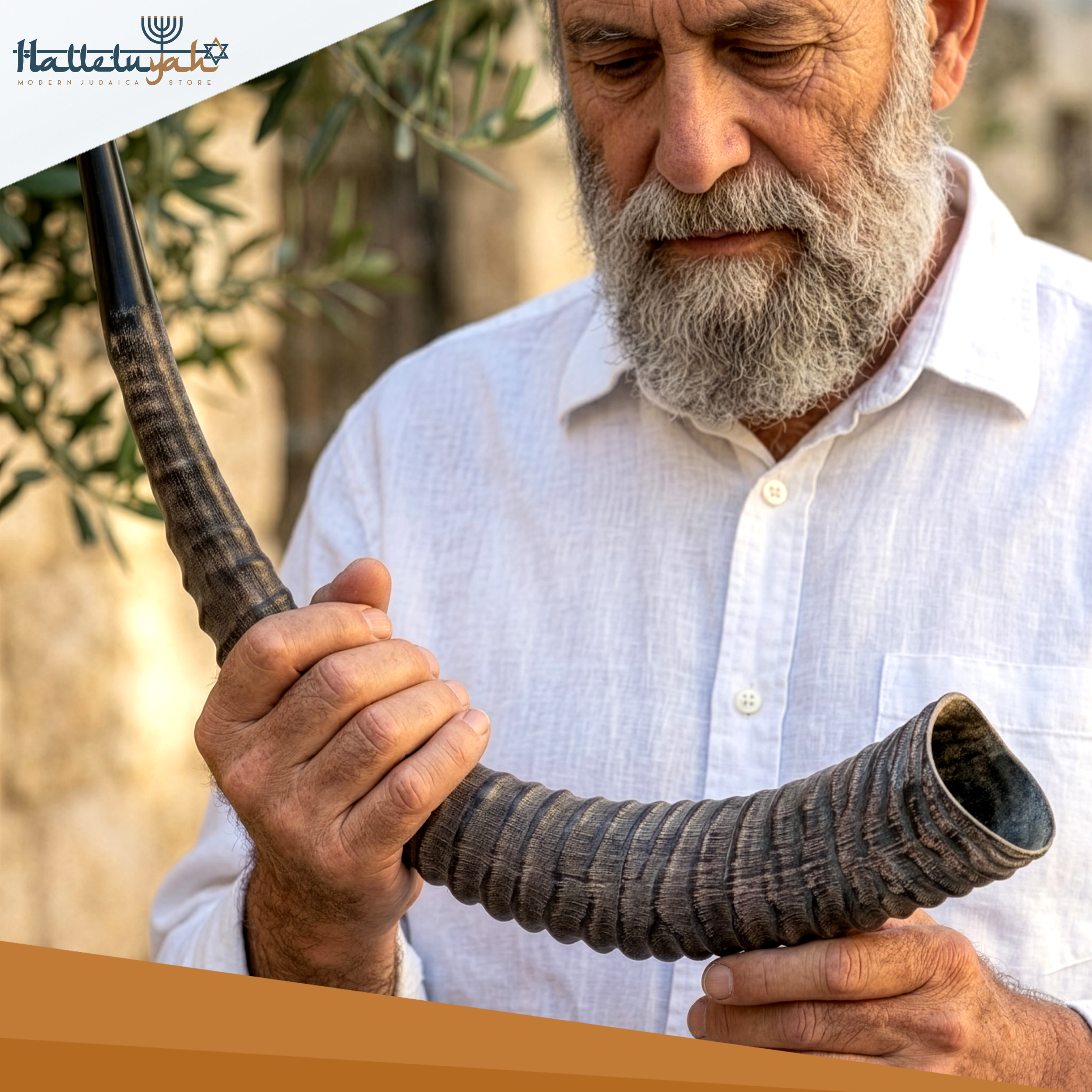 HalleluYAH Yemenite Sable Horn Shofar - halleluyah
