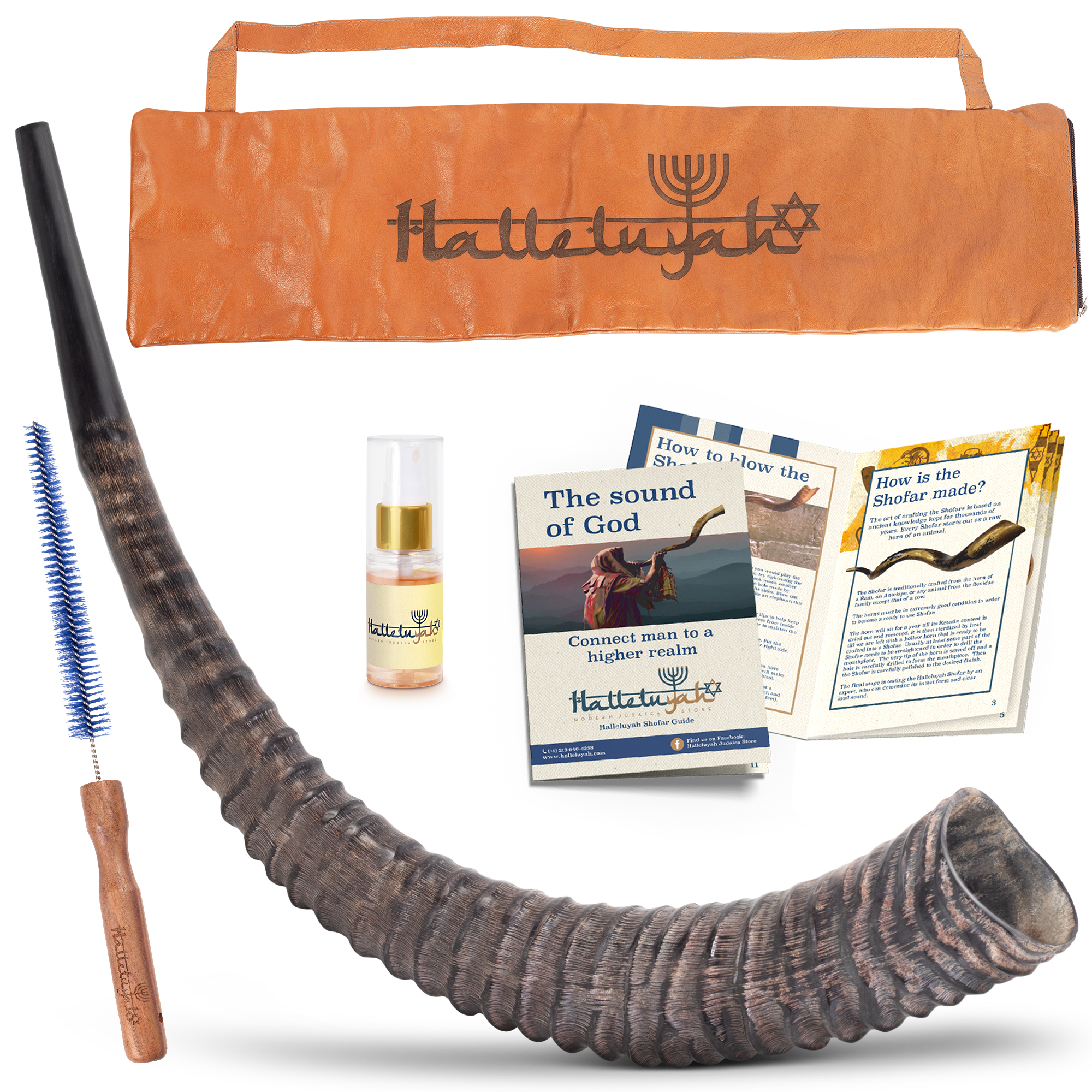 HalleluYAH Yemenite Sable Horn Shofar - halleluyah